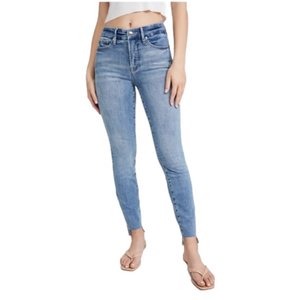 Good American Good Legs Raw Step Hem Stretch  size 22 inseam 29 NWT